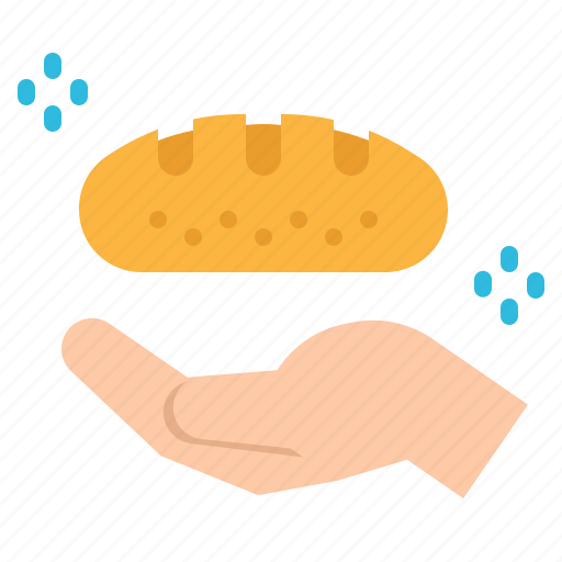 Bread, charity, donation, food, hand icon - Download on Iconfinder