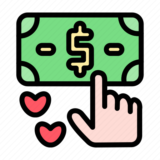 Donation, charity, care, payment, hand, money, finance icon - Download on Iconfinder