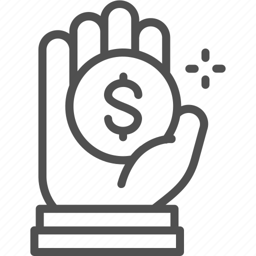 Charity, coin, donate, donation, hand, money, volunteering icon - Download on Iconfinder