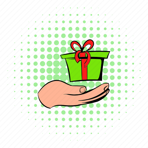 Box, comics, gift, holding, holiday, present, ribbon icon - Download on Iconfinder