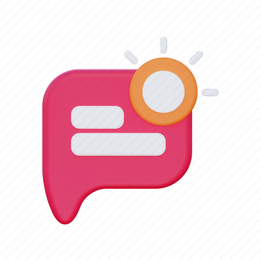 Chat, notification, message, talk, inbox, chat inbox 3D illustration - Download on Iconfinder