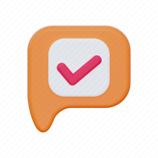 Message, sent, successfully, checkmark, done, chat 3D illustration - Download on Iconfinder