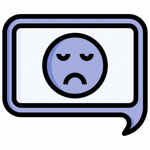 Sad, dialogue, conversation, speech, bubble, emoji icon - Download on Iconfinder