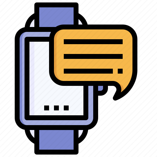 Smartwatch, wearable, technology, chat, speech, bubble, communications icon - Download on Iconfinder