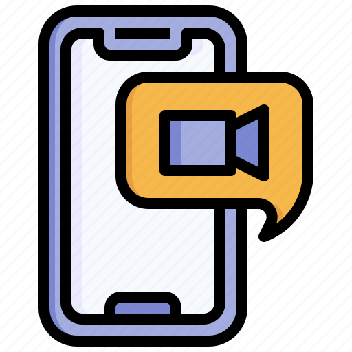 Video, dialogue, chat, smartphone, speech, bubble icon - Download on Iconfinder