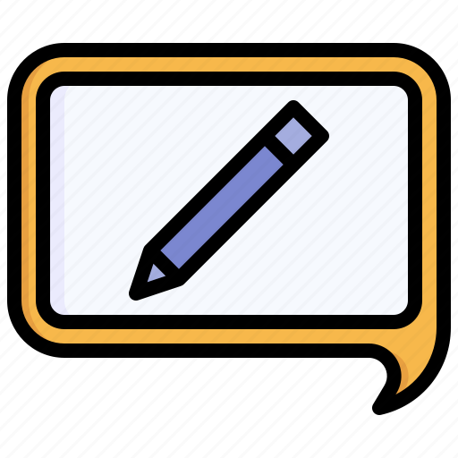 Write, message, pencil, speech, bubble, communications, chat icon - Download on Iconfinder