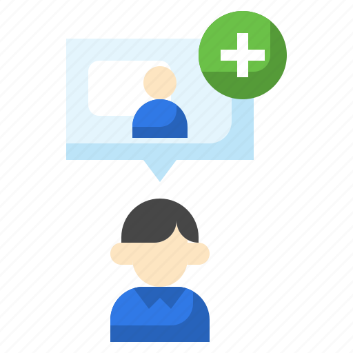 Add, user, communications, speech, bubble, avatar, people icon - Download on Iconfinder