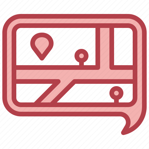 Map, location, chat, box, communication, speech, bubble icon - Download on Iconfinder