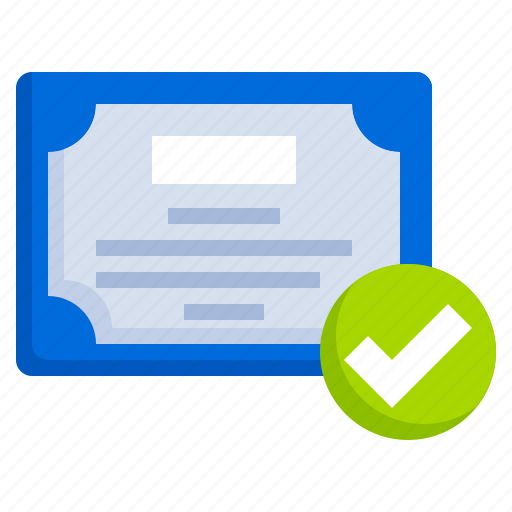 Certificate, quality, control, files, and, folders, verified icon - Download on Iconfinder