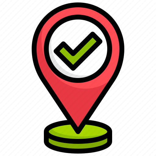 Location, maps, and, pin, verified, checked icon - Download on Iconfinder
