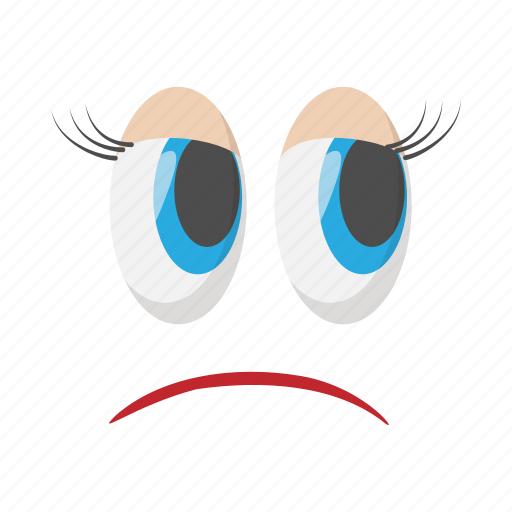 Cartoon, disappointment, emotion, eyes, face, hurt, unhappy icon - Download on Iconfinder