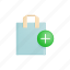 add bag, ecommerce, buy, online shop, add, shopping, bag 