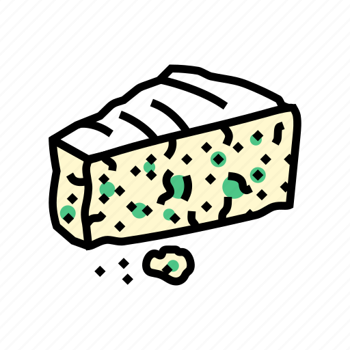 Gorgonzola, cheese, food, slice, piece, dairy icon - Download on Iconfinder