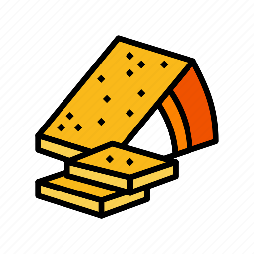 Hard, cheese, food, slice, piece, dairy icon - Download on Iconfinder