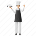 chef, tray, waiter, cook, cooking, character, person, job, restaurant 