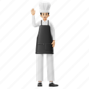 chef, waves, cook, cooking, character, person, job, worker, apron 
