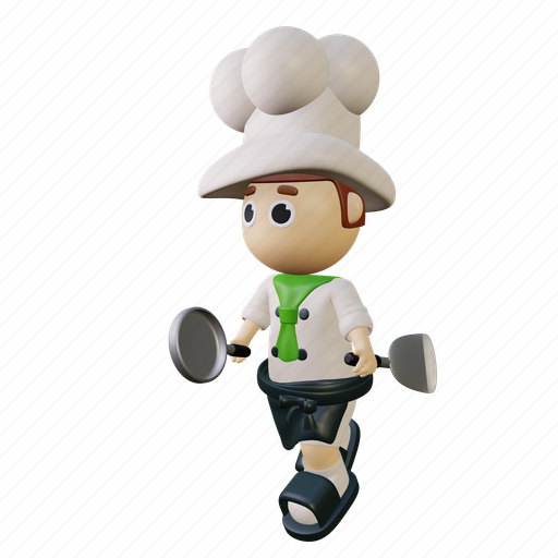 Chef, kitchen, character, cute, cook 3D illustration - Download on Iconfinder