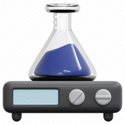 Stirrer, flask, healthcare, medical, chemical, education, test 3D illustration - Download on Iconfinder