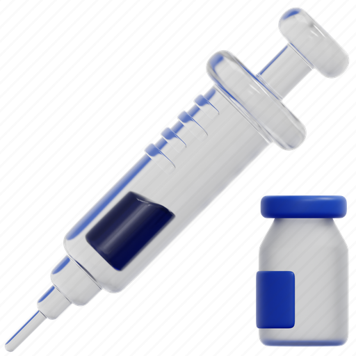 Vaccine, syringe, medical, drug, virus, injection, health 3D illustration - Download on Iconfinder