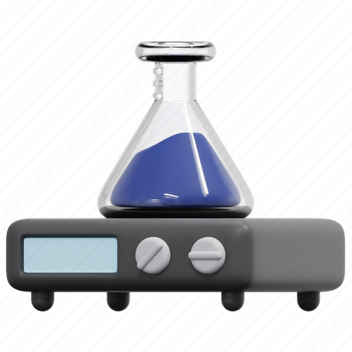 Stirrer, flask, healthcare, medical, chemical, education, science 3D illustration - Download on Iconfinder