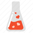 flask, love, mixture, science, test, experiment, valentine