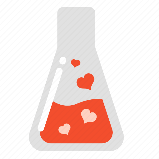 Flask, love, mixture, science, test, experiment, valentine icon - Download on Iconfinder