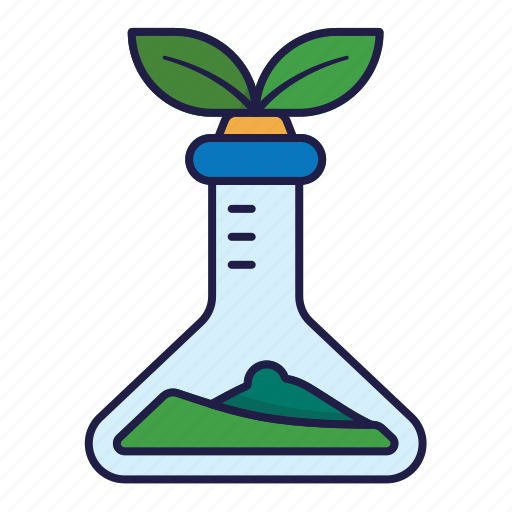 Beaker, biology, chemistry, leaf, nature, school, science icon - Download on Iconfinder