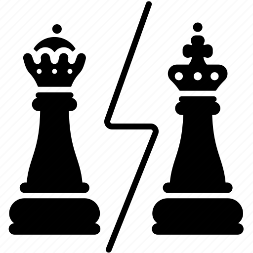King, versus, queen, chess, play, game, gambit icon - Download on Iconfinder