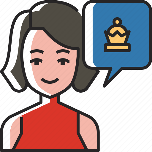 Think, thinking, chess, game, woman, strategy, play icon - Download on Iconfinder