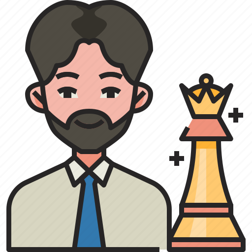 Grandmaster, game, player, chess, play, queen, man icon - Download on Iconfinder