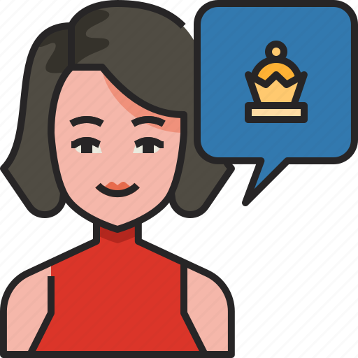Think, thinking, chess, game, woman, strategy, play icon - Download on Iconfinder