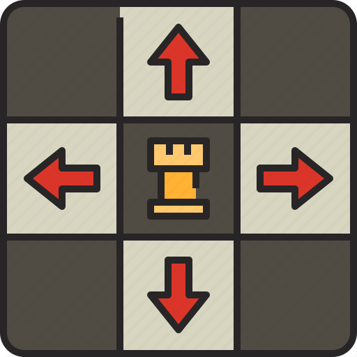 Rook, rook moves, game, chess, steps, moves planning, play icon - Download on Iconfinder