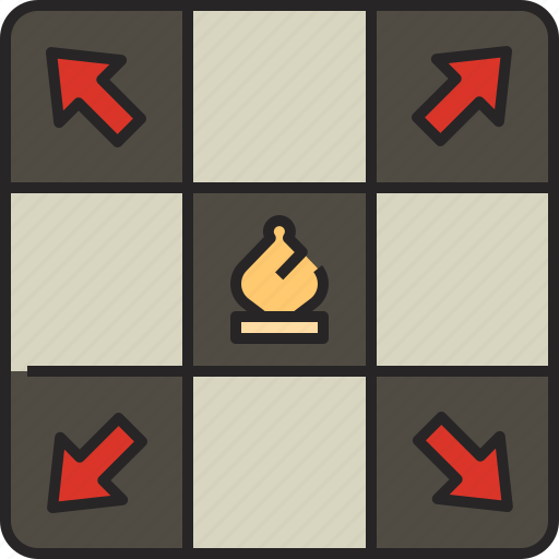 Bishop, bishop moves, game, chess, steps, moves planning, play icon - Download on Iconfinder