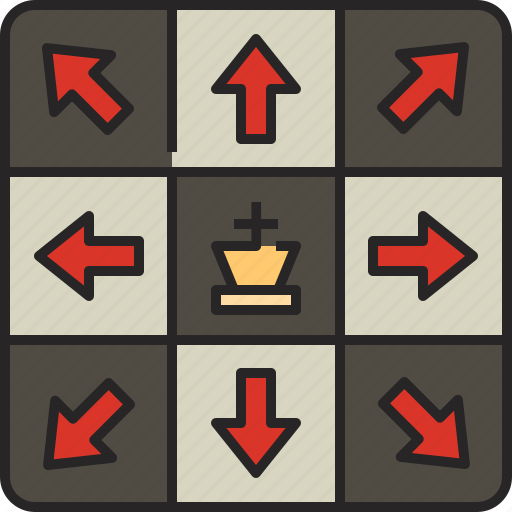 King, king moves, game, chess, steps, moves planning, play icon - Download on Iconfinder