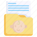 folder, baby, document, birth, file
