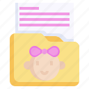 folder, female, baby, document, birth, file
