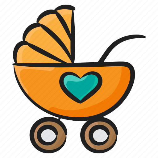 Baby buggy, baby carriage, baby cart, baby transport, stroller icon - Download on Iconfinder