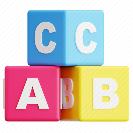Alphabet, blocks, toy, child, kids, toys, play 3D illustration - Download on Iconfinder