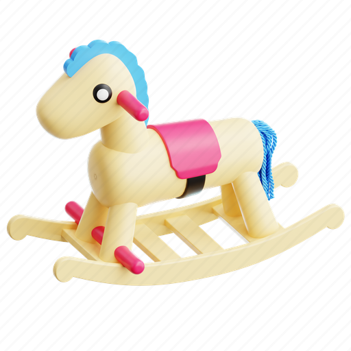 Rocking, horse, kid, play, toy, child, baby 3D illustration - Download on Iconfinder