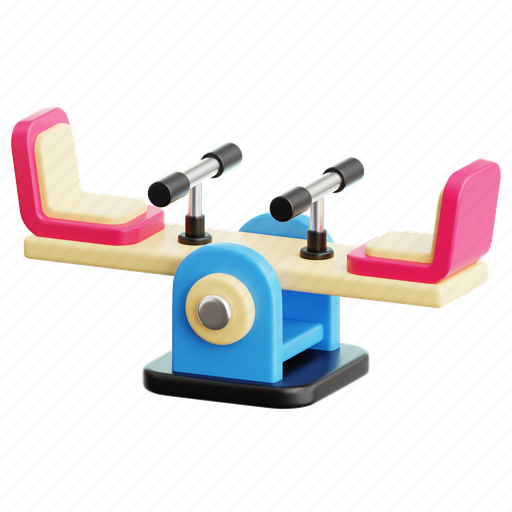 Seesaw, playgrounds, play, game, kid, child 3D illustration - Download on Iconfinder