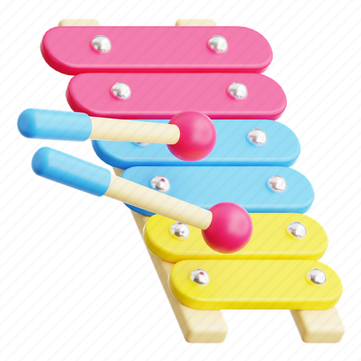Xylophone, game, play, music, kid, child, toy 3D illustration - Download on Iconfinder