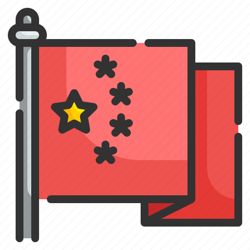 Flag, country, national, china, star, symbol, culture icon - Download on Iconfinder
