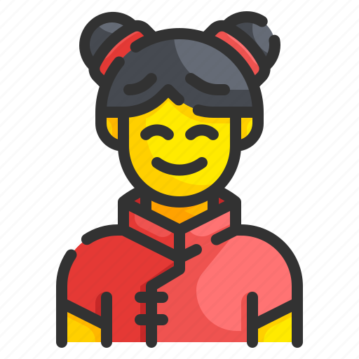 Girl, chinese, asian, person, avatar, smile, culture icon - Download on Iconfinder