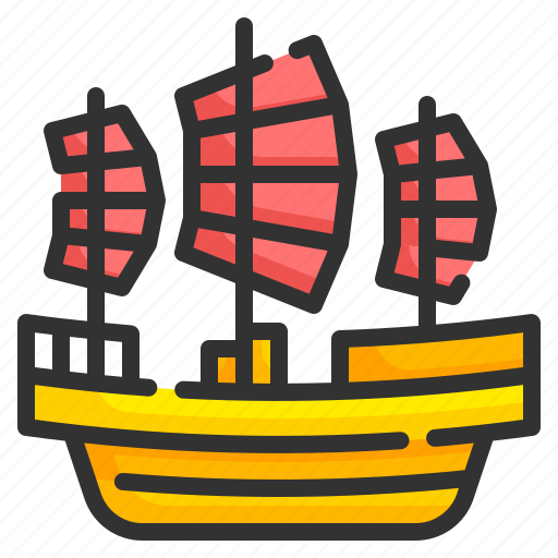 Sailboat, sea, ocean, marine, transportation, china, ship icon - Download on Iconfinder