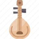 pipa, stringed, musical, instrument, chinese