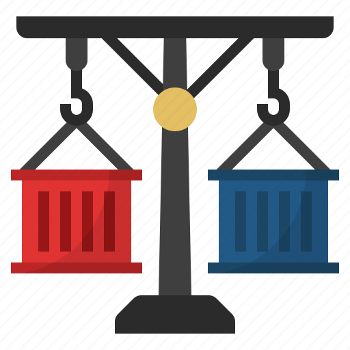 Container, economy, trade, china and us trade war, equilibrium balance of trade icon - Download on Iconfinder