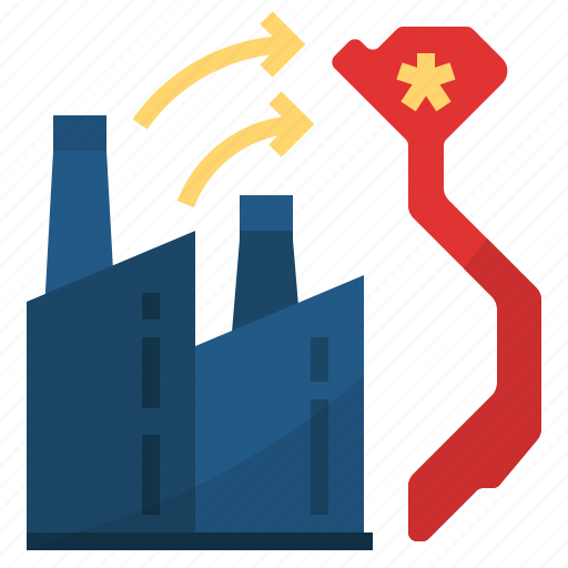 Factory, vietnam, china and us trade war, manufacture, move manufacturing base icon - Download on Iconfinder