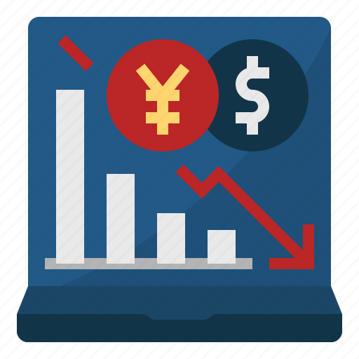 Decrease, deficit, trade, china and us trade war, stock falls icon - Download on Iconfinder