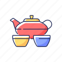 tea set, chinese, teapot, cup