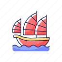 hong kong, chinese, boat, sailing